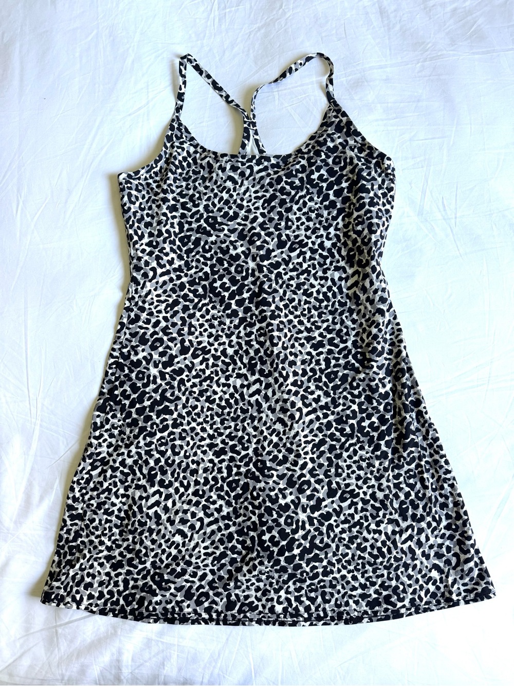 Outdoor Voices Leopard-Print Sports Bra - Black & White (S)